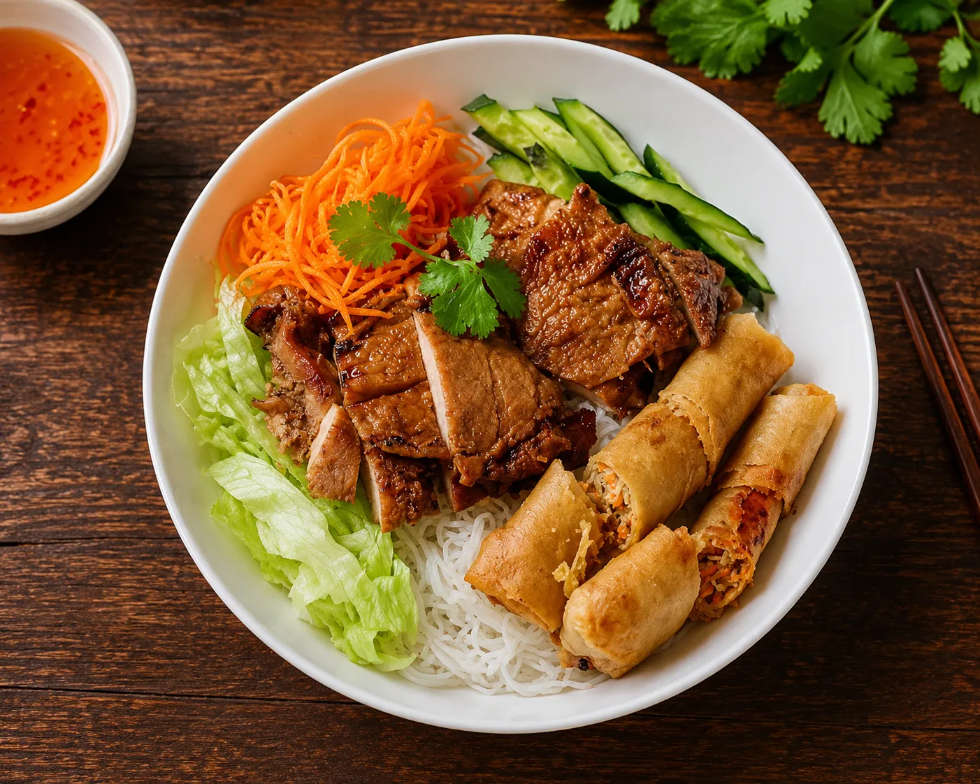 Vietnamese vermicelli noodle bowl at Dak Land Restaurant