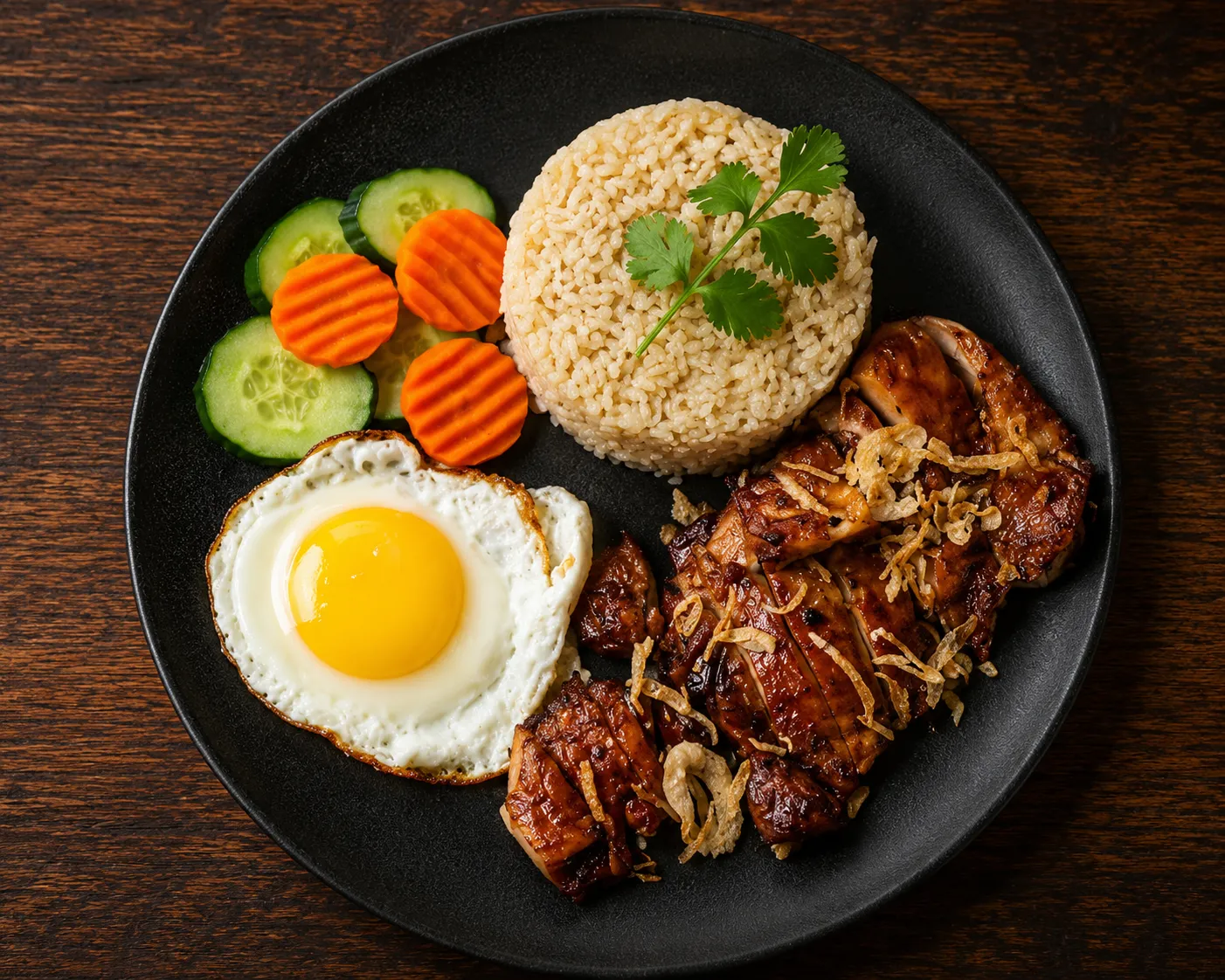 Vietnamese Grilled Pork Rice Plate (Com Tam) at Dak Land Restaurant - fresh Vietnamese food