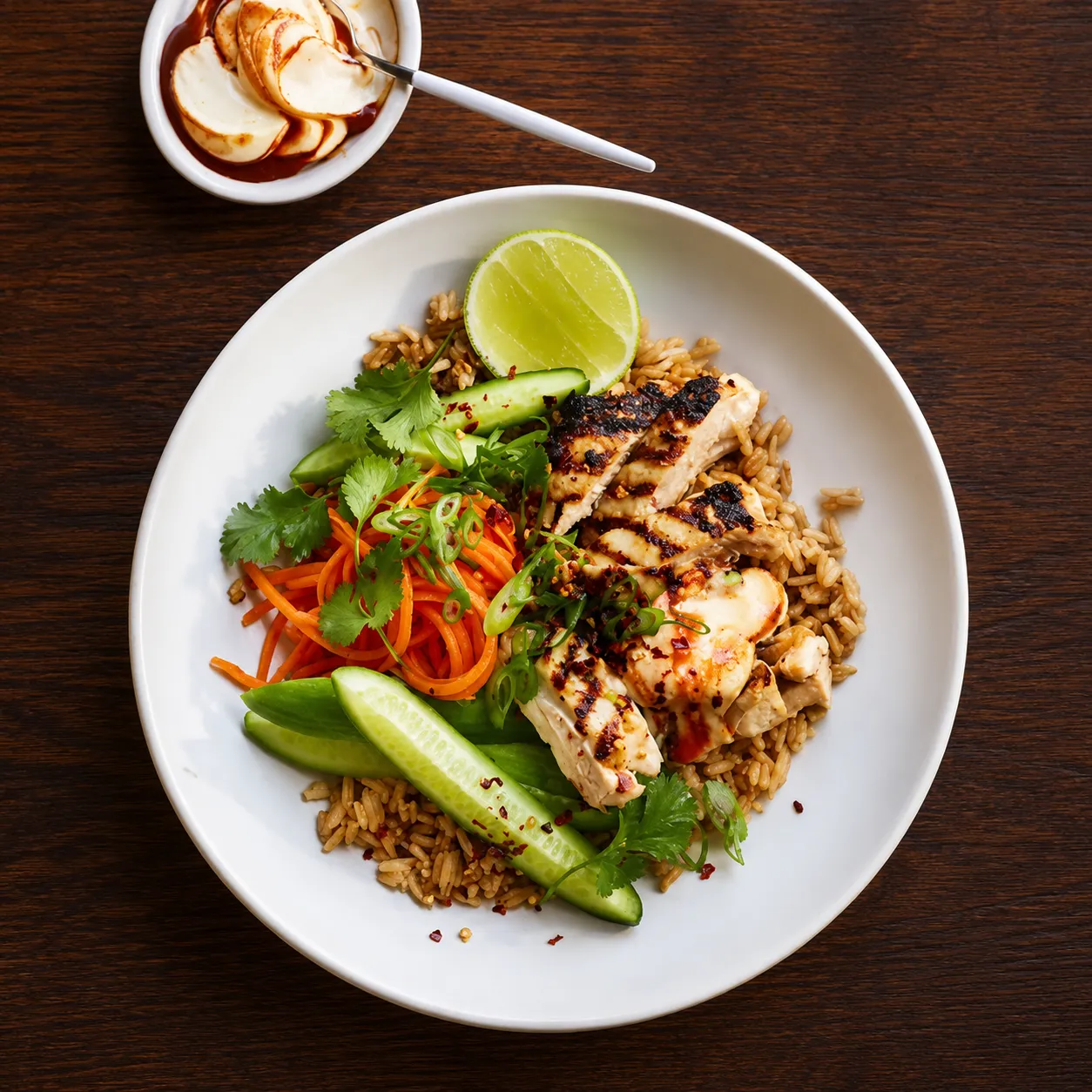 Vietnamese Lemongrass Chicken Rice Bowl at Dak Land Restaurant - fresh Vietnamese food